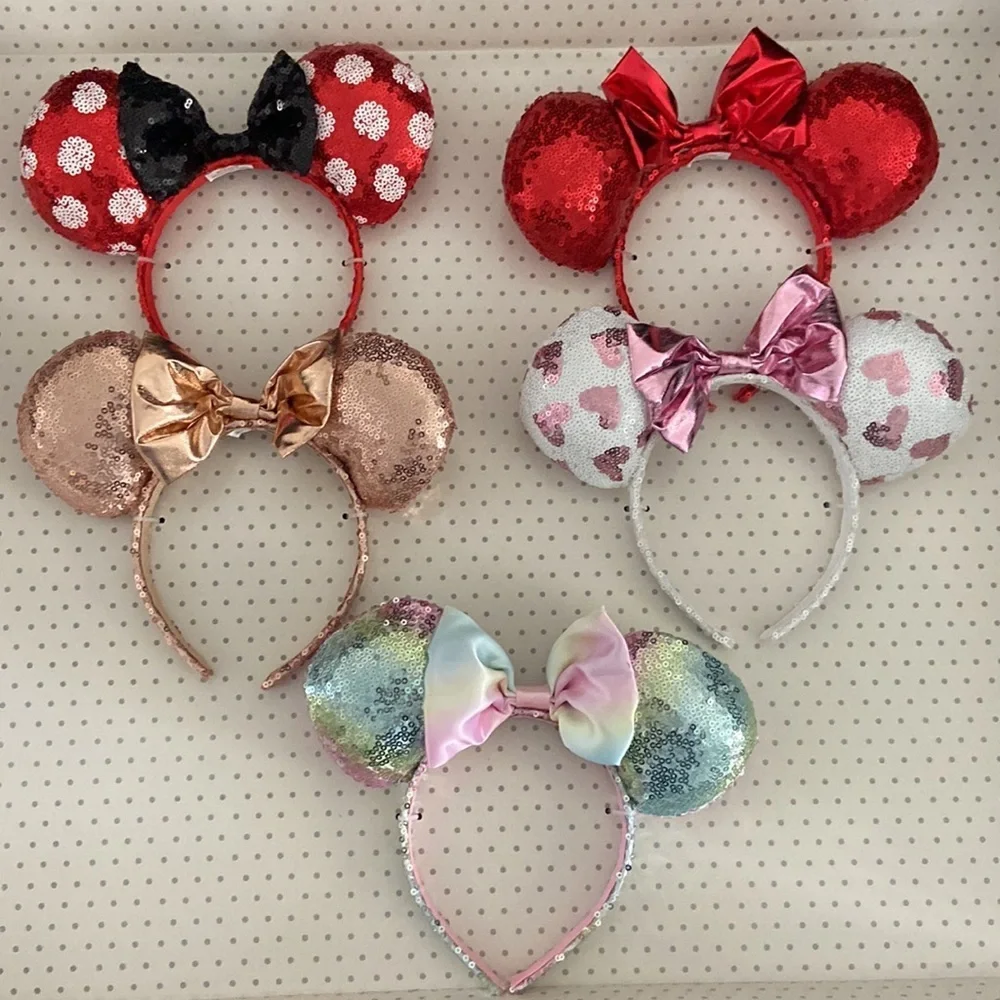 New Disney Minnie Mouse Deluxe Headband Set
